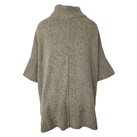 Ann Taylor Cashmere Turtleneck Sweater In Heathered Olive And Brown Size Med - Picture 3 of 8